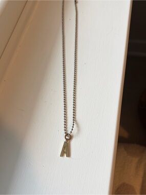Initial 'A' Pendant Necklace in Gold and Silver Tones